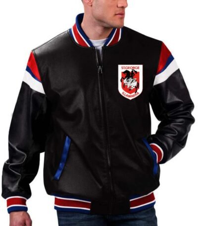 NRL St. George Illawarra Dragons Varsity Leather Jacket