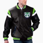 NRL Warriors Varsity Leather Jacket