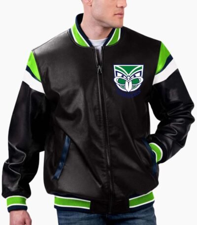 NRL Warriors Varsity Leather Jacket