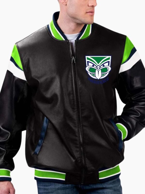 NRL Warriors Varsity Leather Jacket