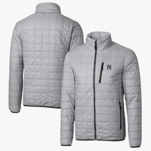 NY Yankees Full-Zip Grey Puffer Jacket