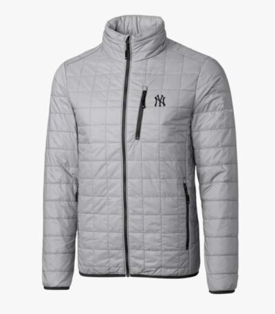 NY Yankees Full-Zip Grey Puffer Jacket