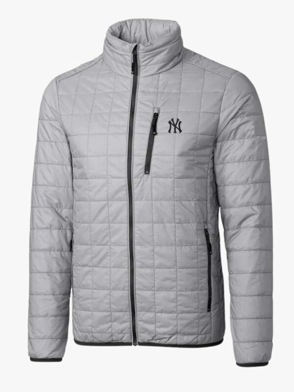 NY Yankees Full-Zip Grey Puffer Jacket