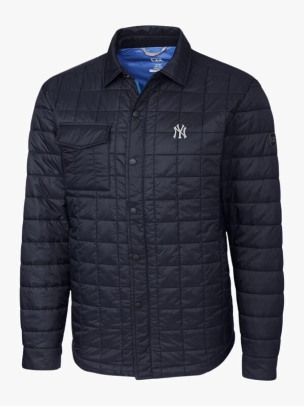 NY Yankees Navy Blue Full Snap Shirt Jacket