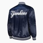 NY Yankees Patch Navy Satin Jacket