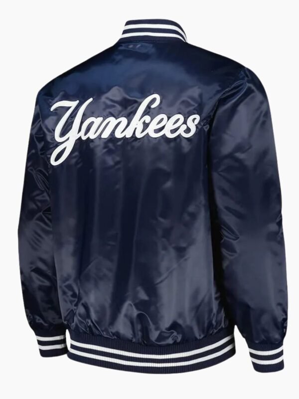 NY Yankees Patch Navy Satin Jacket
