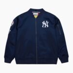 NY Yankees Vintage Logo Navy Lightweight Satin Jacket