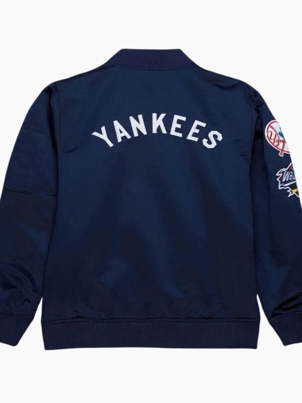 NY Yankees Vintage Logo Navy Lightweight Satin Jacket