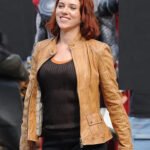Natasha Romanoff The Avengers Camel Color Leather Jacket