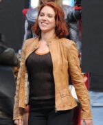 Natasha Romanoff The Avengers Camel Color Leather Jacket