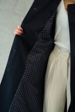 Navy Blue Cotton Trench Coat