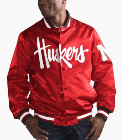 Nebraska Cornhuskers O-Line Full Button Satin Jacket