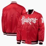 Nebraska Cornhuskers O-Line Full Button Satin Jacket