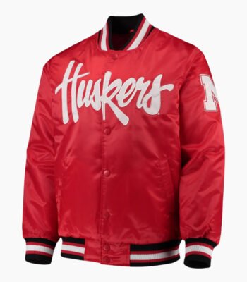 Nebraska Cornhuskers O-Line Full Button Satin Jacket
