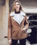 New 2024 style Faux Shearling Fur Leather Jacket
