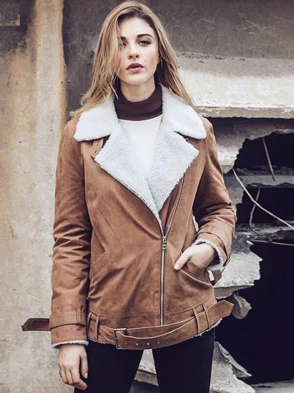New 2024 style Faux Shearling Fur Leather Jacket