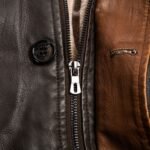 New Men's Vintage Double Stand Collar Leather Coat