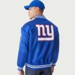 New York Giants NFL Blue Satin Bomber Jacket