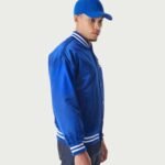 New York Giants NFL Blue Satin Bomber Jacket