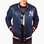 New York Yankees Baseball Navy Blue Satin Jacket