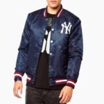 New York Yankees Baseball Navy Blue Satin Jacket