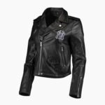 New York Yankees Black Leather Motorcycle Jacket