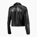 New York Yankees Black Leather Motorcycle Jacket