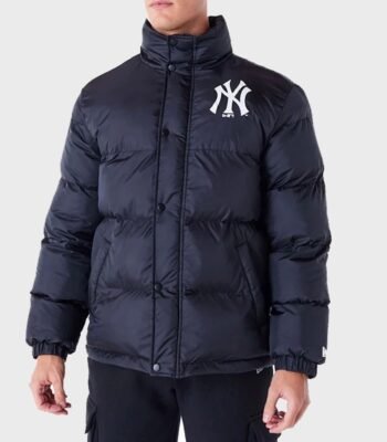 New York Yankees MLB Black Nylon Puffer Jacket