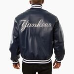 New York Yankees Navy Blue Bomber Leather Jacket