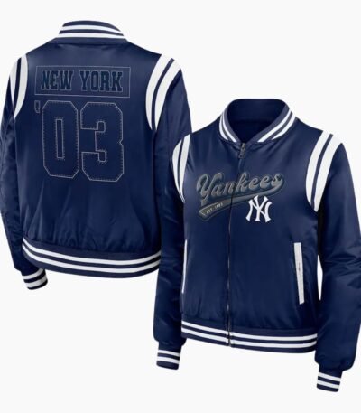 New York Yankees Navy Bomber Full-Zip Jacket