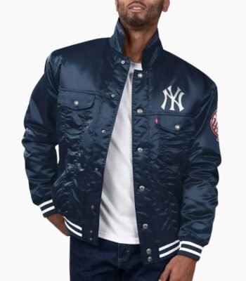 New York Yankees Navy Silver Tab Trucker Jacket