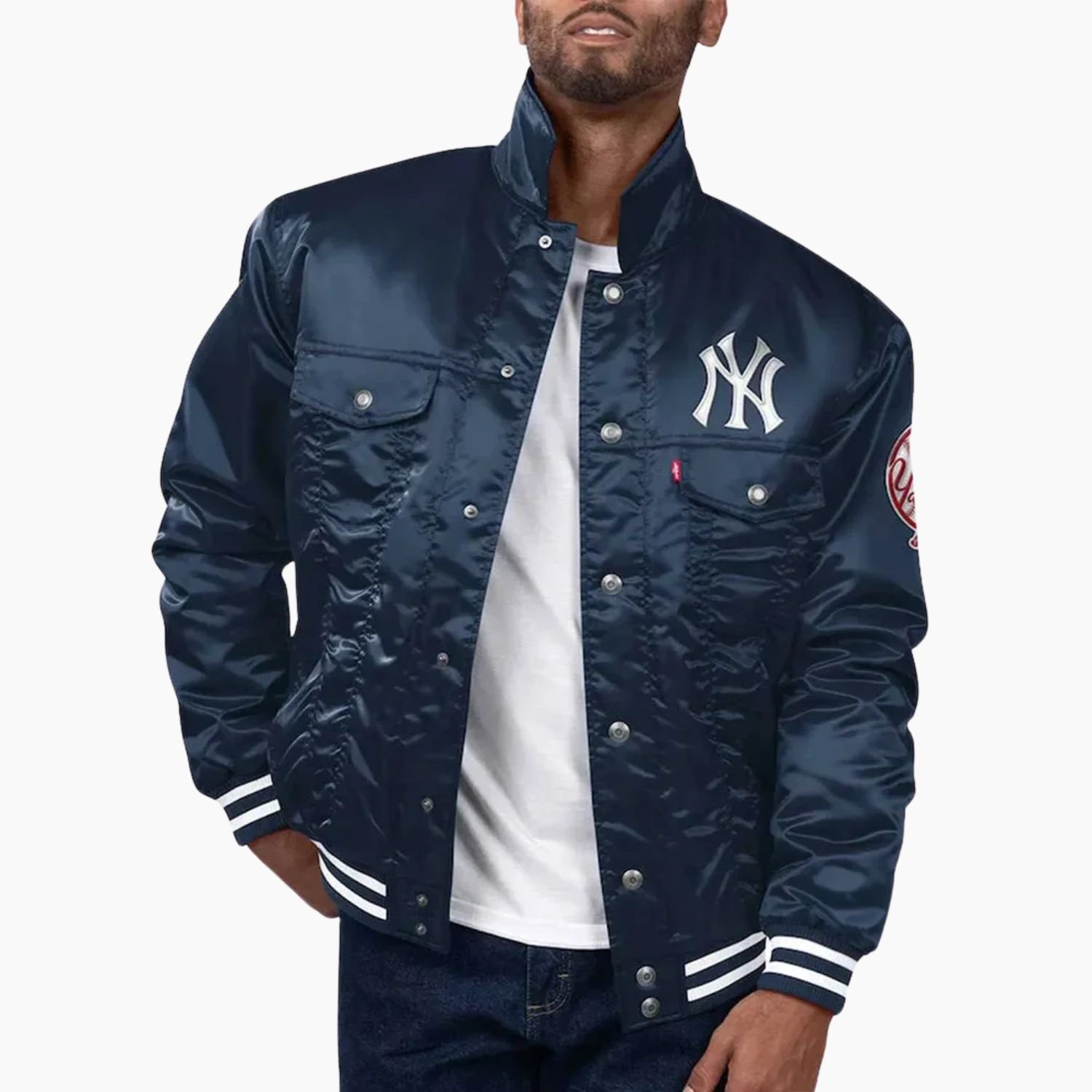 New York Yankees Navy Silver Tab Trucker Jacket New York Yankees Navy Silver Tab Trucker Jacket