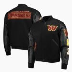 NFL Washington Commanders Black Letterman Jacket