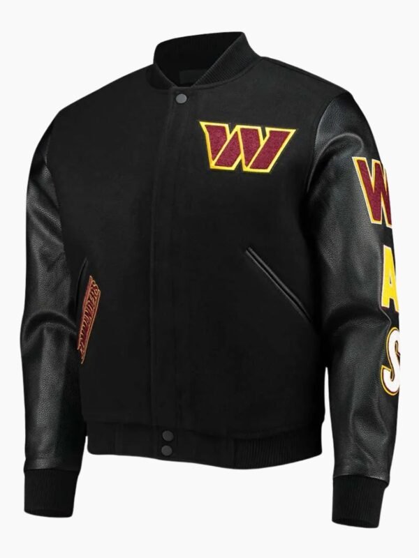 NFL Washington Commanders Black Letterman Jacket