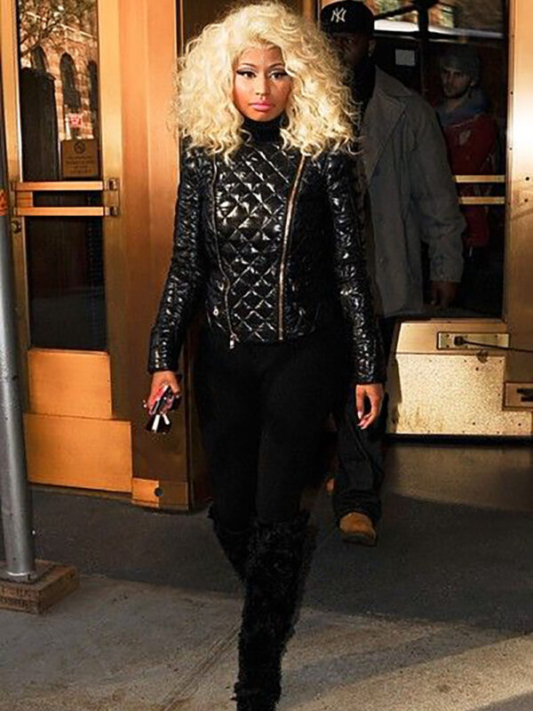 Nicki Minaj Quilted Black Leather Jacket
