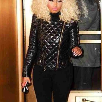 Nicki Minaj Quilted Black Leather Jacket