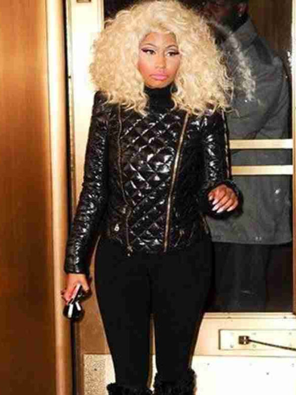 Nicki Minaj Quilted Black Leather Jacket