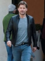 Nikolaj Coster Waldau Leather Jacket Men Celebrity Jacket