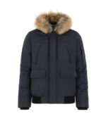 Non Detachable Hood Navy Blue Jacket