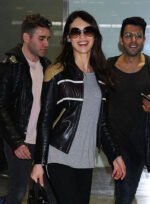 Olga Kurylenko Black Leather Jacket