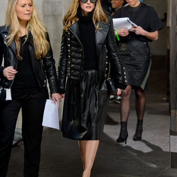 Olivia Palermo Stylish Women Celebrity Real Leather Jacket