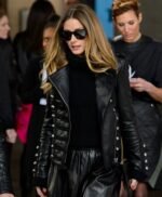 Olivia Palermo Stylish Women Celebrity Real Leather Jacket