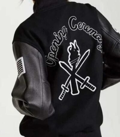 Opening Ceremony Black Letterman Women Jacket