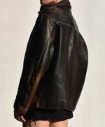 Oversized Elegant Women Vintage Leather Jacket