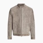 Padded Real Suede Biker Leather Jacket