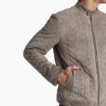 Padded Real Suede Biker Leather Jacket