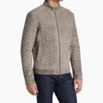 Padded Real Suede Biker Leather Jacket