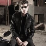 Party Style Mens Black Leather Biker and Bomber Jacket