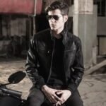 Party Style Mens Black Leather Biker and Bomber Jacket