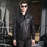 Party Style Mens Black Leather Biker and Bomber Jacket